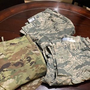 Three official military trousers from the Air Force. ABU and OCP’s